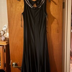Forever 21 Black Backless Dress with Beaded Neckline